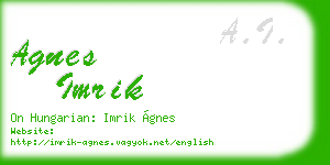 agnes imrik business card
