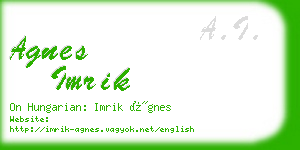 agnes imrik business card